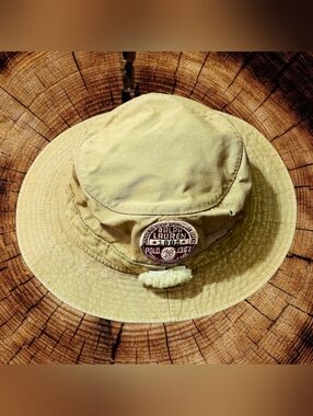 Ralph Lauren Khaki Cotton Bucket Hat with Embroidered Polo Patch